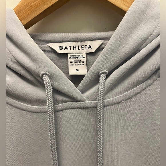 Athleta Seasoft Bubble Hem Hoodie: Snowflake Blue Size M - Picture 5 of 8